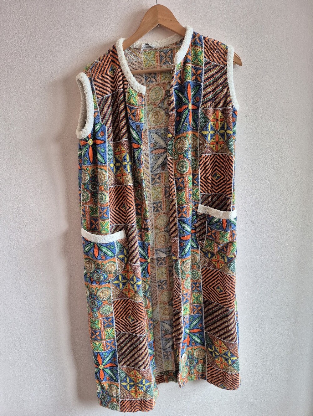 Vintage 60' 70's Beach Cover Up Terry Cotton Si Bon Made In Canada - Picture 1 of 11